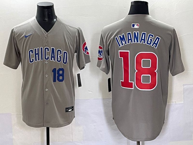 Men 2025 Chicago Cubs #18 Imanaga Grey Game Nike MLB Jersey style 70310